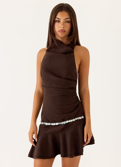 Natabelle Mini Dress - Chocolate