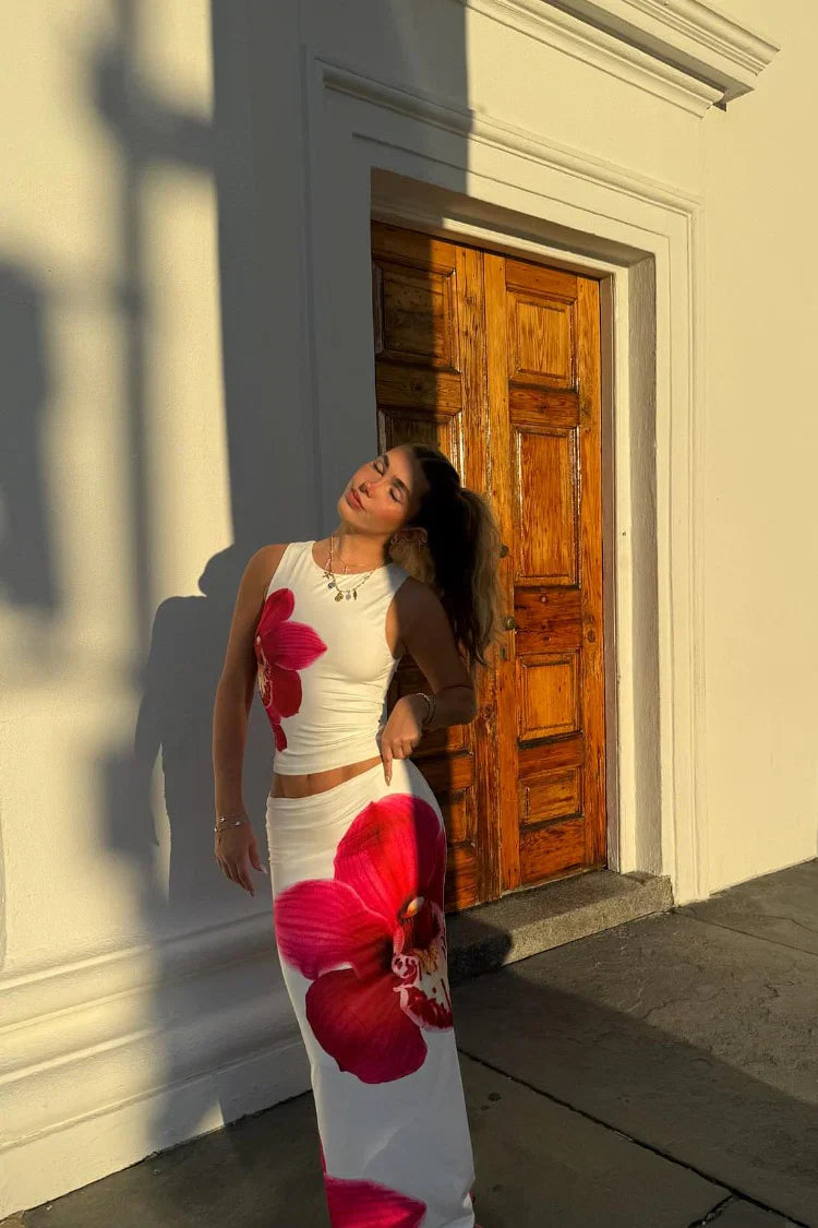 Payge White Orchid Maxi Skirt