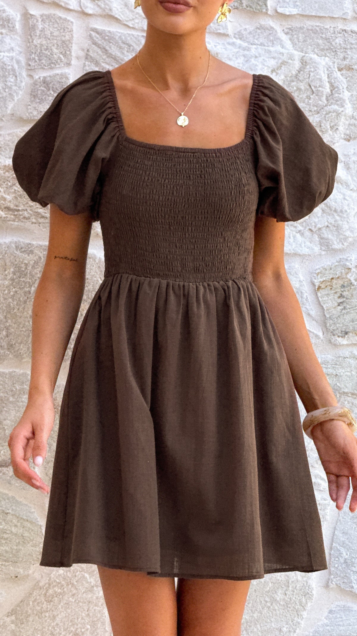 Marissa Mini Dress - Brown