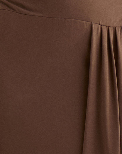Ryoko Maxi Dress in Cupro Dark Brown