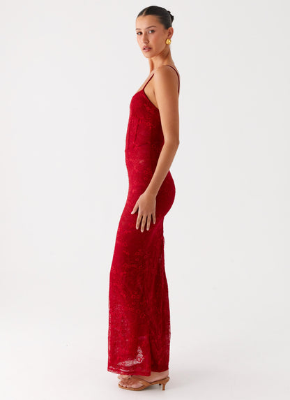 Rosa Corset Maxi Dress - Red