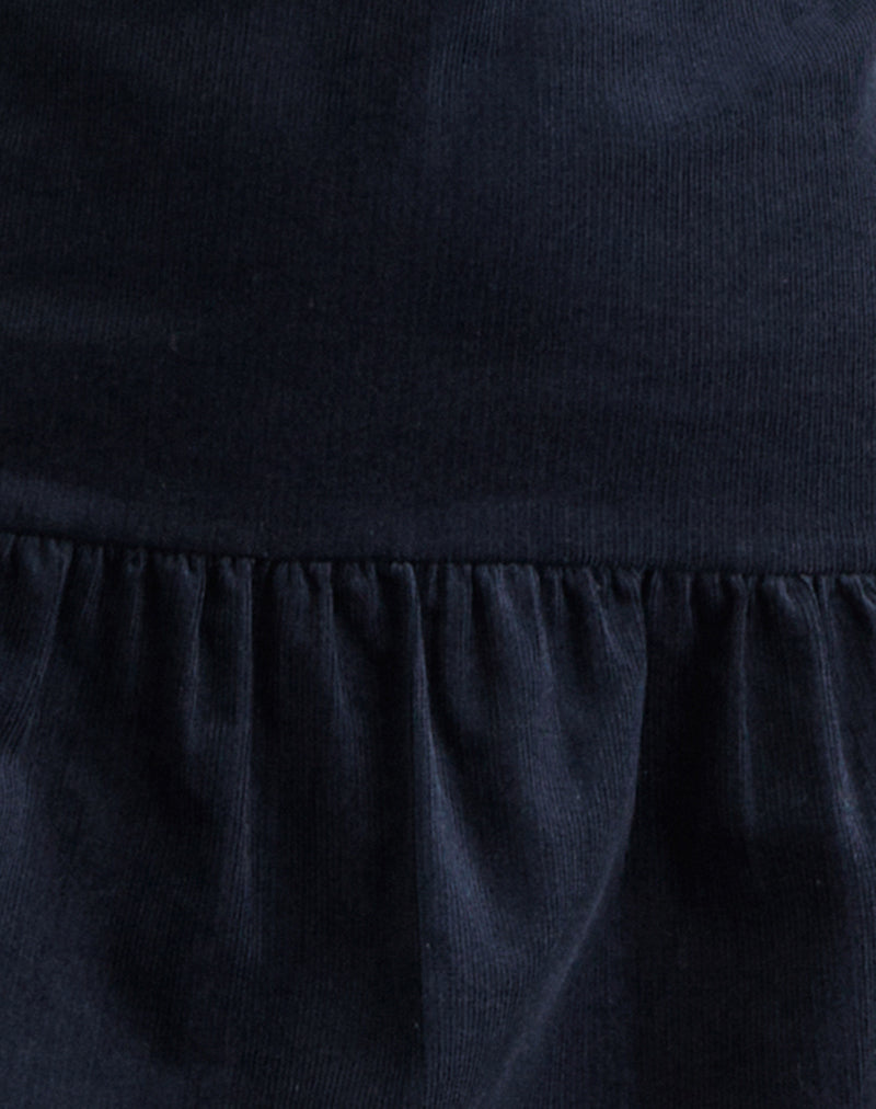 Sarabi Plunge Mini Dress in Cord Navy