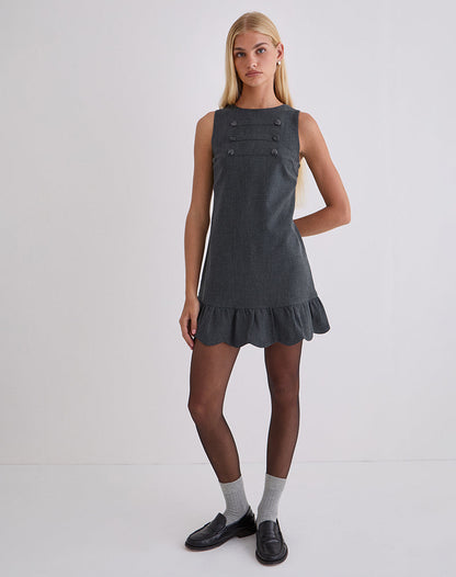 Saraya Mini Dress in Tailoring Grey Blue