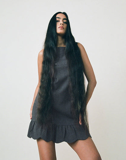 Saraya Mini Dress in Tailoring Grey Blue