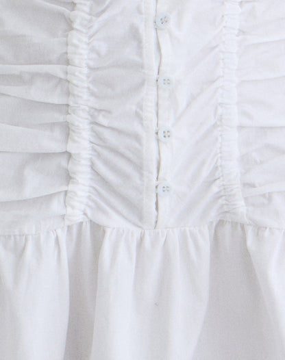 Silesa Ruched Mini Dress in White