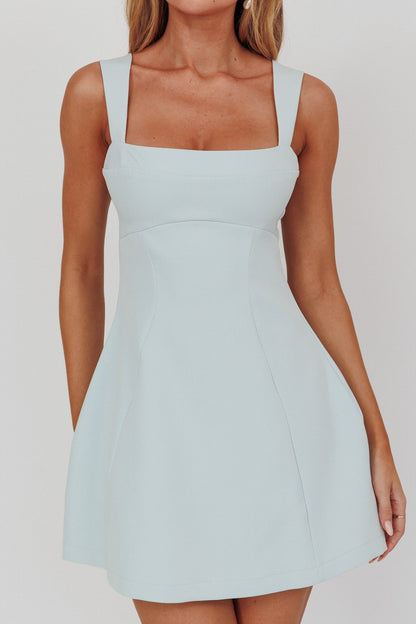 Jordy Structured A-Line Mini Dress Ice Blue