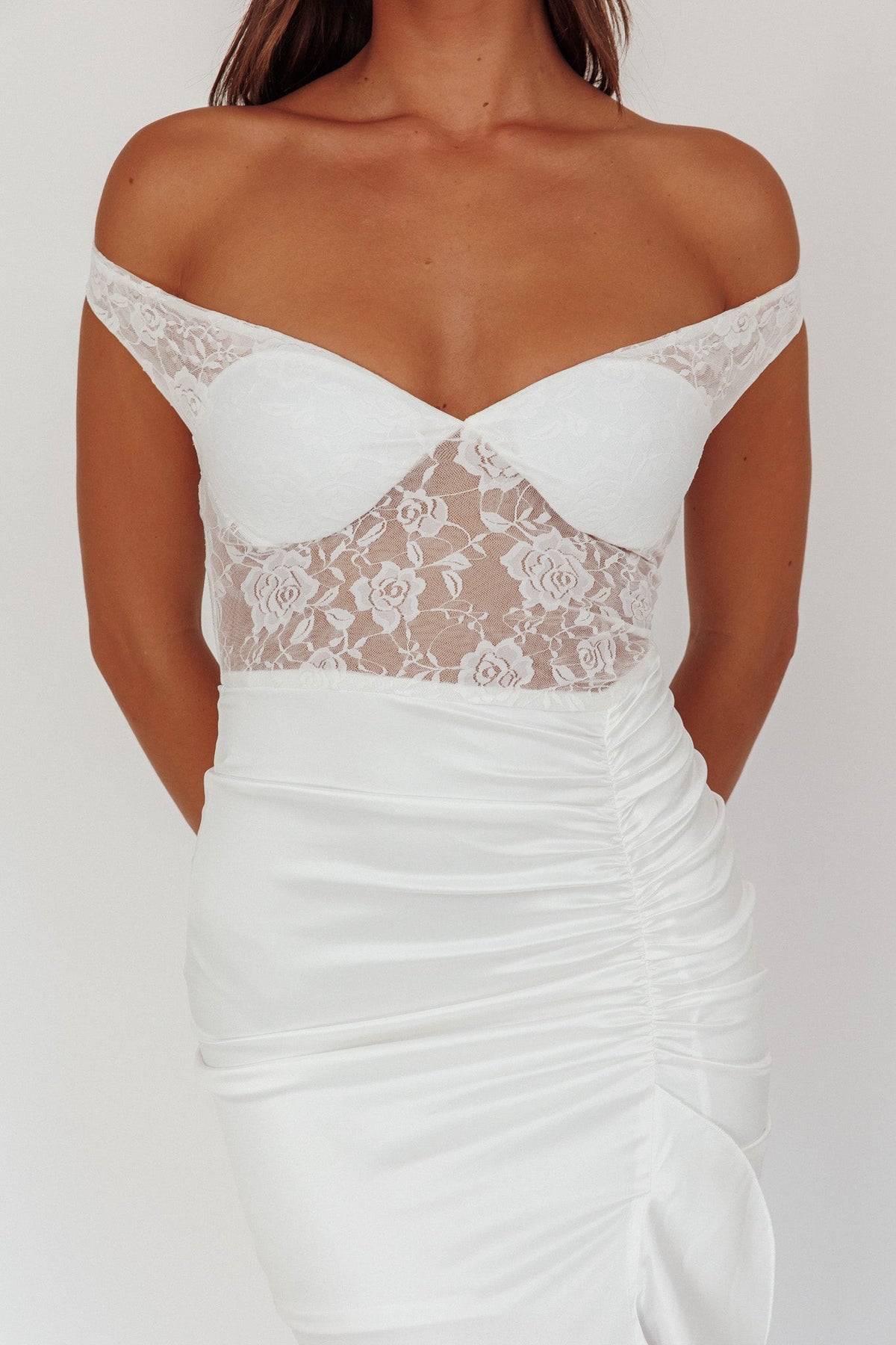 Tillie Lace Bodice Maxi Dress White