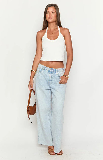 Sawyer White Halter Neck Top