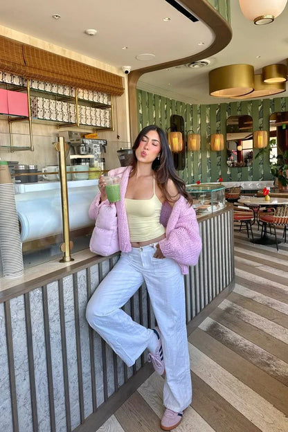 Sorbet Pink Chunky Cardigan