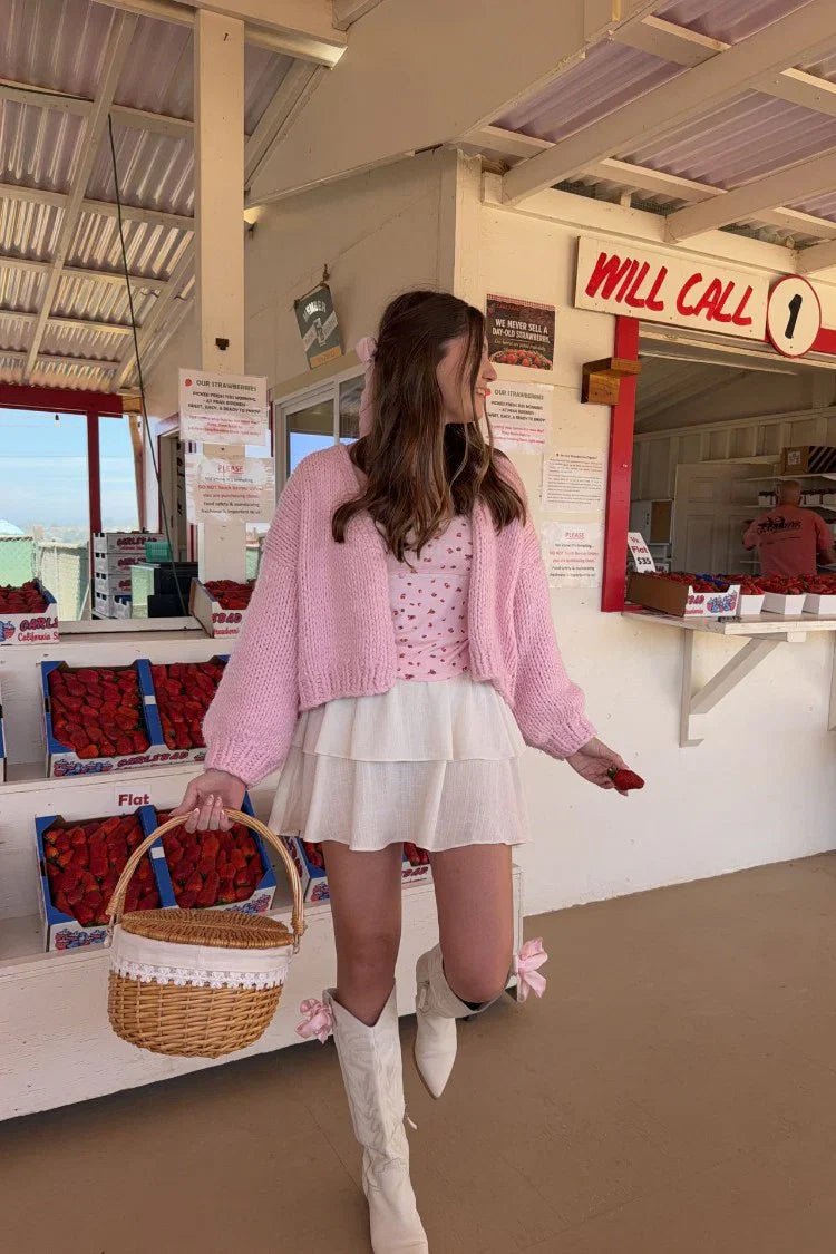 Sorbet Pink Chunky Cardigan