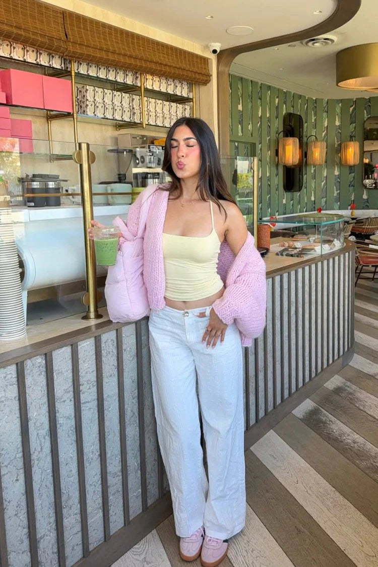 Sorbet Pink Chunky Cardigan