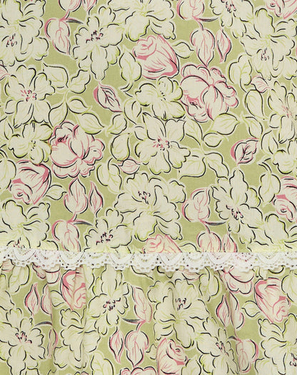 Tatavi Mini Dress in Blooming Lily Green
