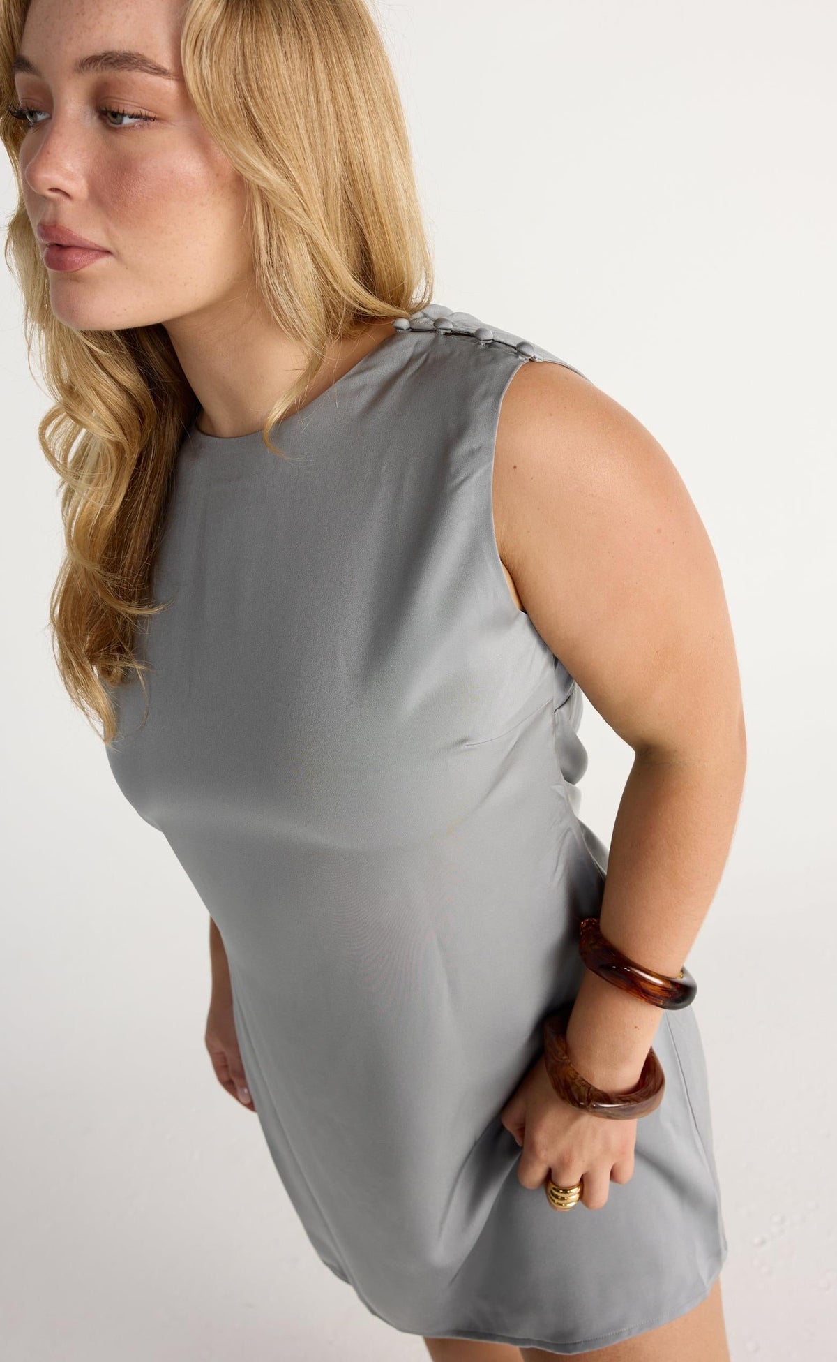 Rikke Mini Dress (Smokey Blue)