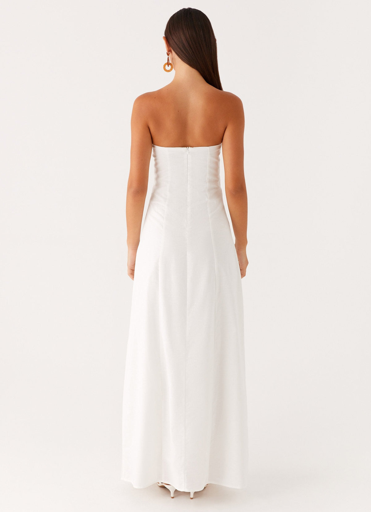 Tayla Linen Maxi Dress - White