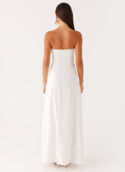 Tayla Linen Maxi Dress - White