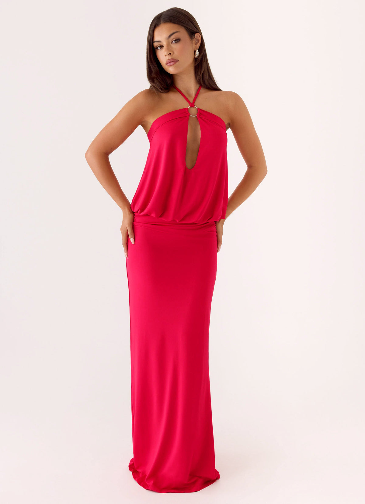 Telling You Maxi Dress - Red Magenta