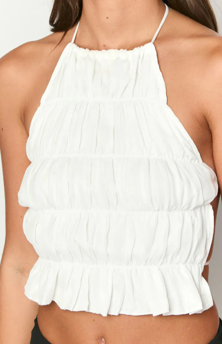 Uma White Crop Top