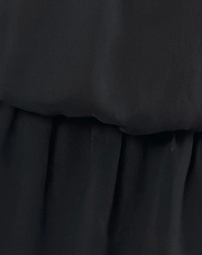 Veloria Halterneck Mini Dress in Black Chiffon with Lining