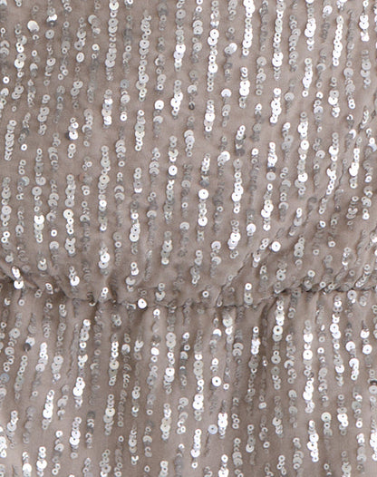 Vora One Shoulder Mini Dress in Sequin Nude