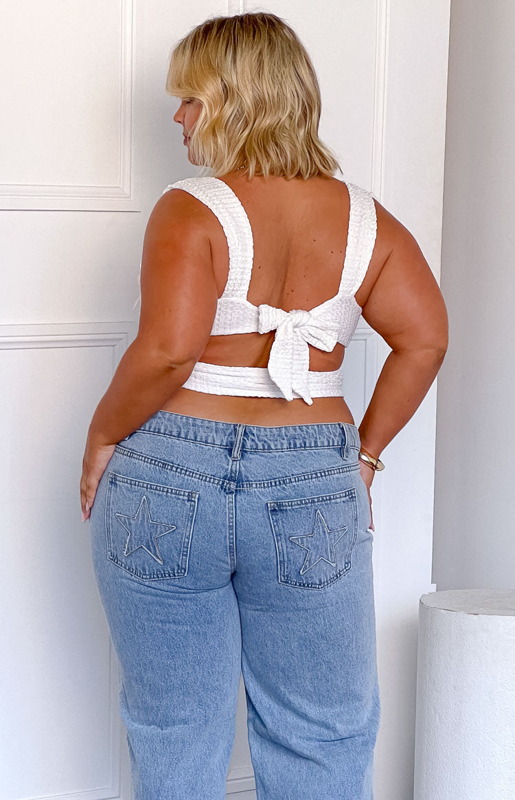 Vida White Bow Top