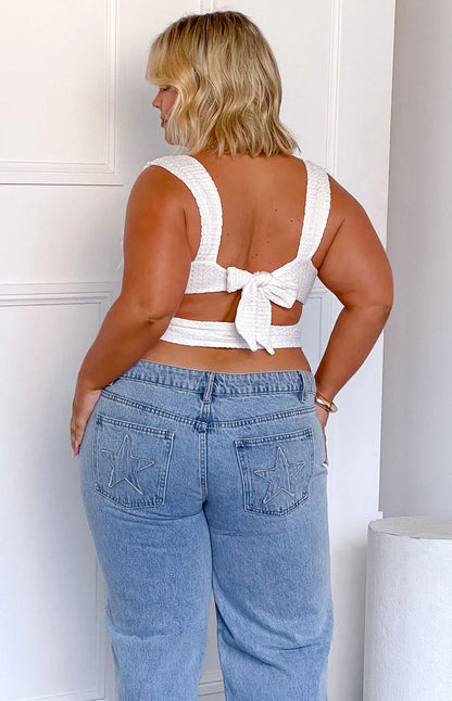 Vida White Bow Top
