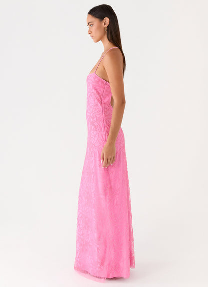 Wonyoung Beaded Maxi Dress - Pink