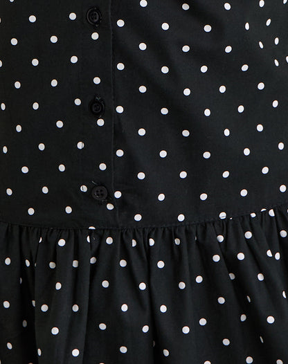 Yadara Mini Dress in Polka Black