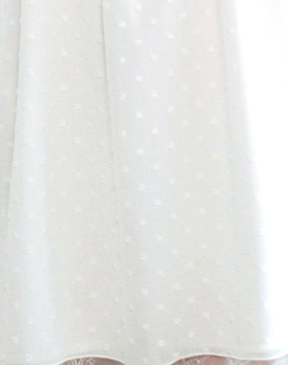 Yagis Smock Mini Dress in Dobby Chiffon White Lace