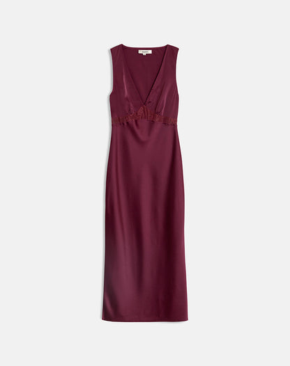 Zarita Satin Maxi Dress in Zinfandel