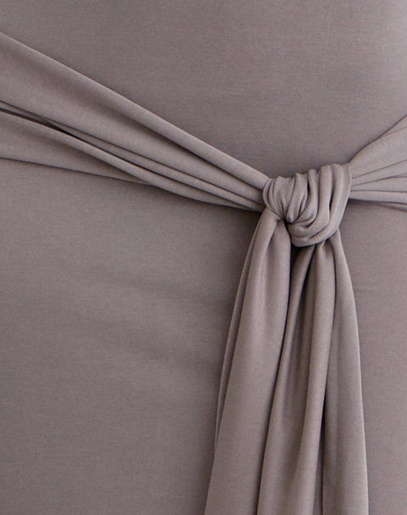 Zeya Maxi Dress in Cupro Taupe Grey