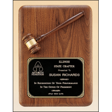 American Walnut Plaque with Walnut Gavel