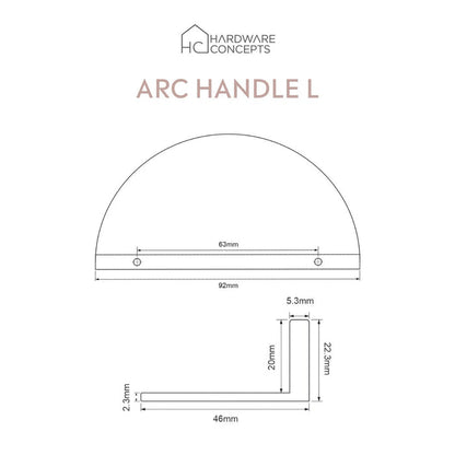 Arc Solid Brass Pull Handle - L