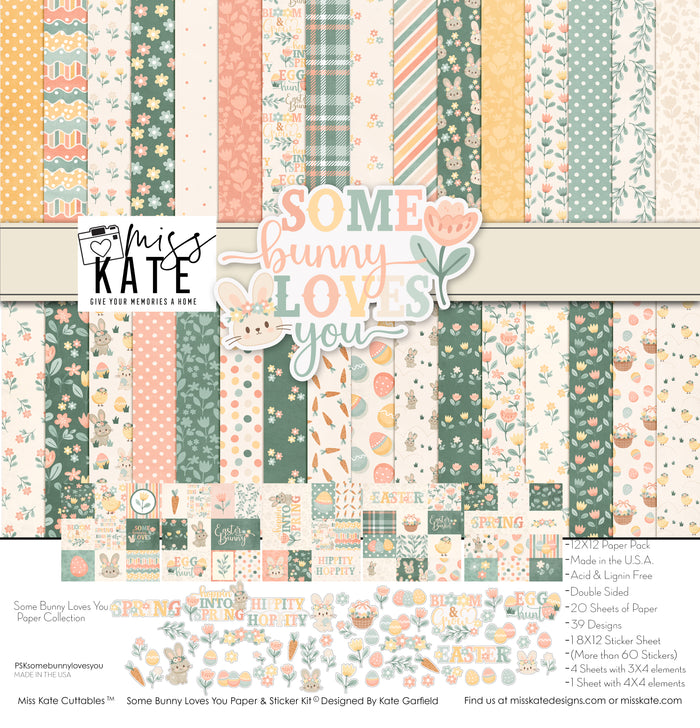 Bargain Bin - Some Bunny Loves You - Paper & Sticker Kit