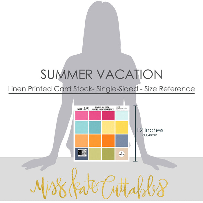 Bargain Bin - Summer Vacation - Linen-Printed Smooth Cardstock Single-Sided
