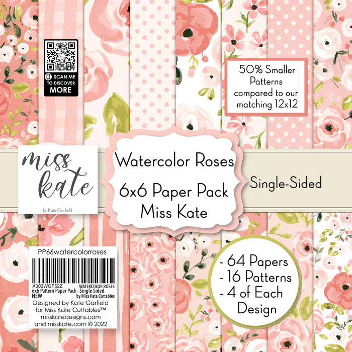Bargain Bin - Watercolor Roses - 6x6 Paper Pack
