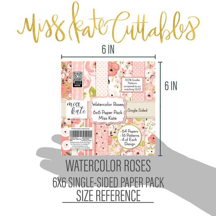 Bargain Bin - Watercolor Roses - 6x6 Paper Pack