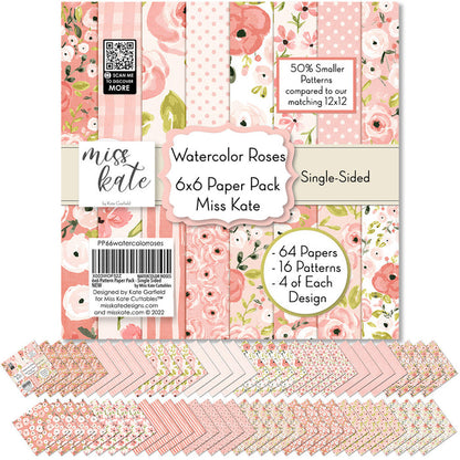 Bargain Bin - Watercolor Roses - 6x6 Paper Pack