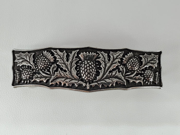 Barrette - Pewter Thistle