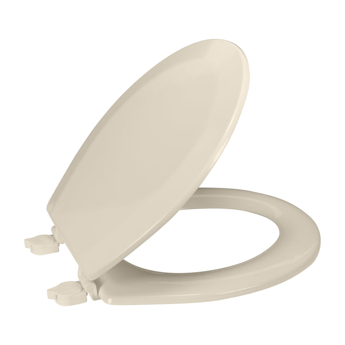 Bath Bliss Beveled Wood Standard Round Toilet Seat-Beige