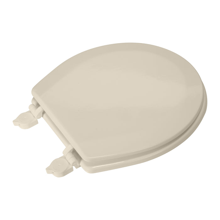Bath Bliss Beveled Wood Standard Round Toilet Seat-Beige