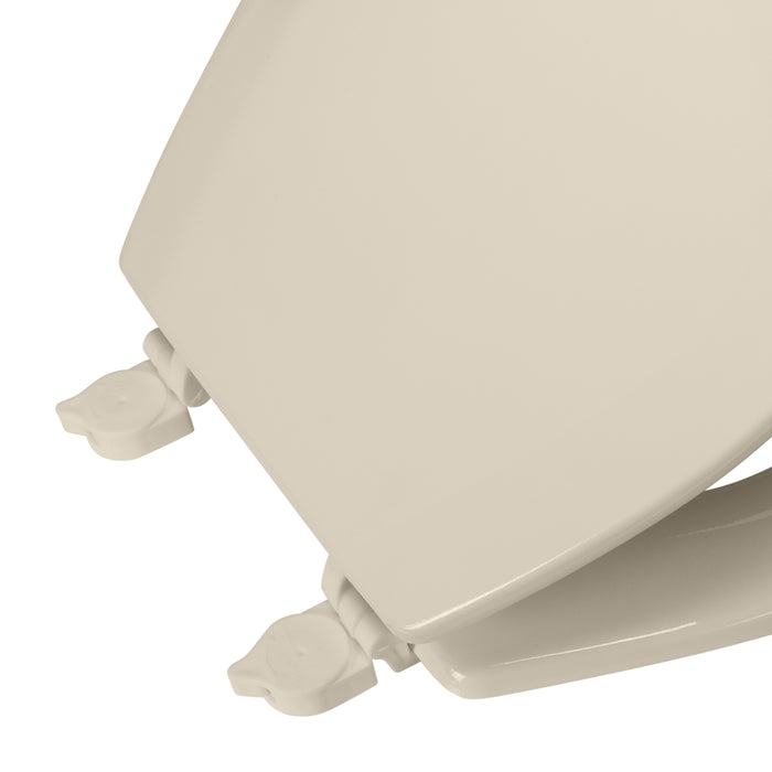 Bath Bliss Beveled Wood Standard Round Toilet Seat-Beige
