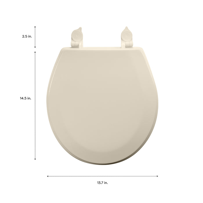 Bath Bliss Beveled Wood Standard Round Toilet Seat-Beige