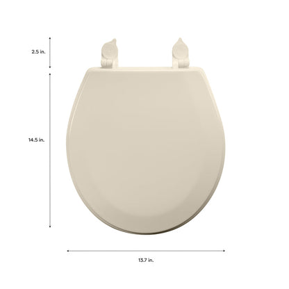 Bath Bliss Beveled Wood Standard Round Toilet Seat-Beige