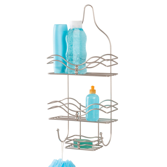 Bath Bliss Ocean Design Shower Caddy-Silver
