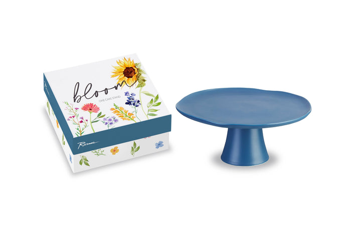 Bloom Pedestal Large Dark Blue - Cake stand