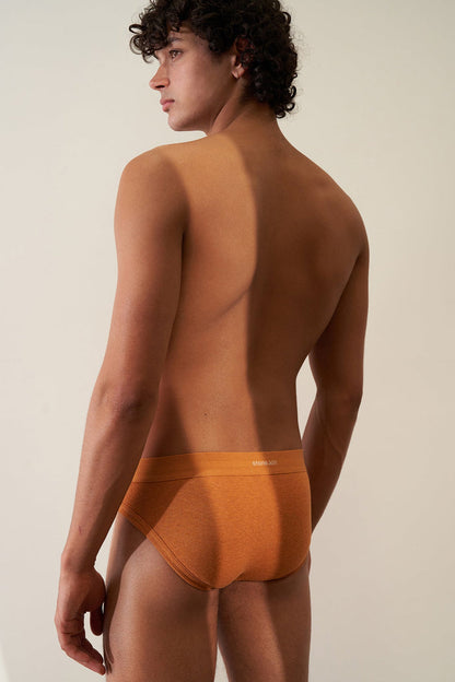 Brief in Organic Cotton Rib - Papaya Stone.kin