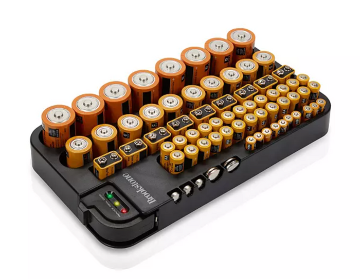 Brookstone Battery Organizer & Tester - Black