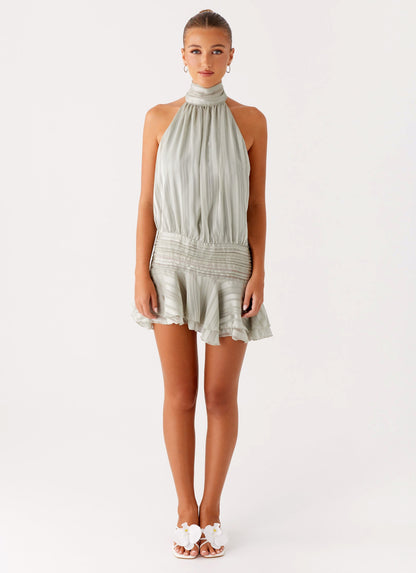 Willow Chiffon Mini Dress - Green