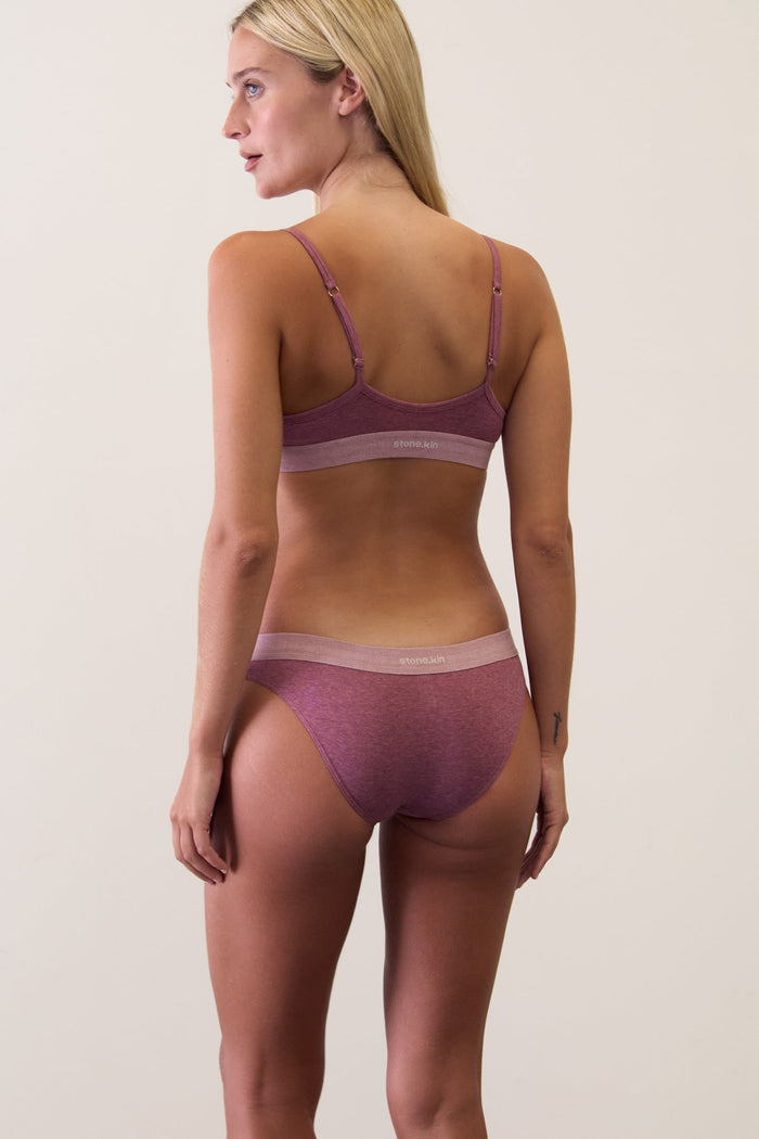 Cheeky in Organic Cotton Rib - Dusty Mauve Stone.kin