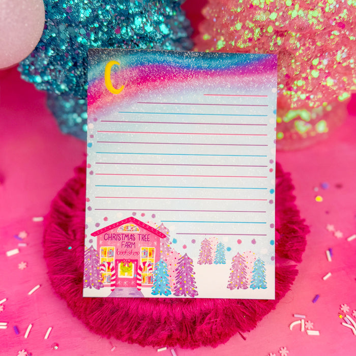 Christmas Tree Farm Bookshop Notepad 4.25" x 5.5"